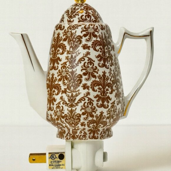 Kirkland’s Apropos Teapot Nightlight Porcelain Plug-In Lamp - Picture 4 of 4